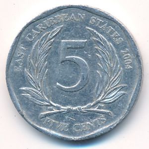 East Caribbean States, 5 cents, 2004