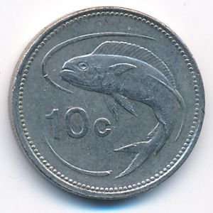 Malta, 10 cents, 1991