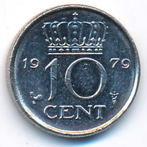 Netherlands, 10 cents, 1979