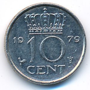 Нидерланды, 10 центов (1979 г.)