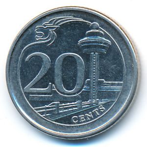Сингапур, 20 центов (2013 г.)