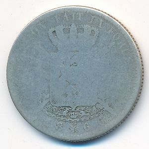 Belgium, 1 franc, 1866