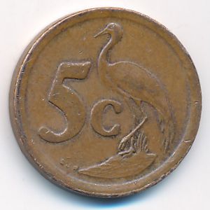 South Africa, 5 cents, 1994