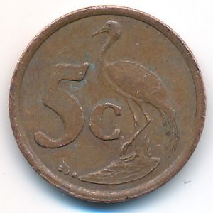 South Africa, 5 cents, 1997