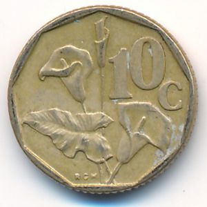 South Africa, 10 cents, 1991