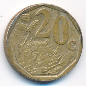 South Africa, 20 cents, 2000