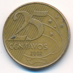 Бразилия, 25 сентаво (2002 г.)