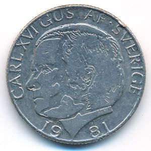 Швеция, 1 крона (1981 г.)