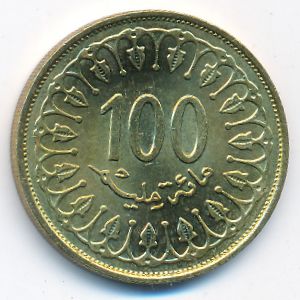 Тунис, 100 миллим (2013 г.)