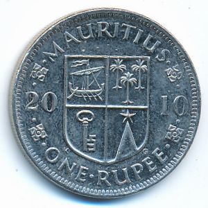 Mauritius, 1 rupee, 2010