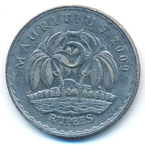 Mauritius, 5 rupees, 2009