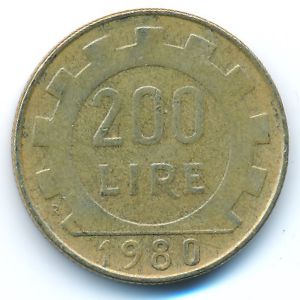 Italy, 200 lire, 1980