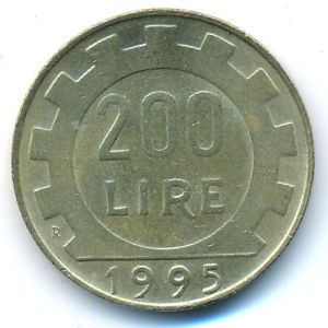Italy, 200 lire, 1995