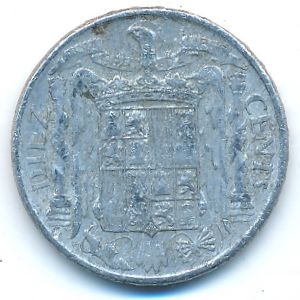 Spain, 10 centimos, 1953