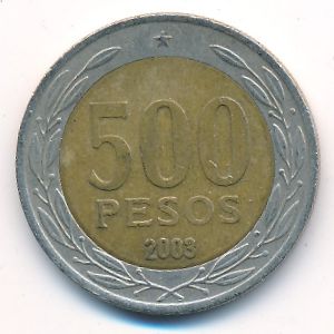 Chile, 500 pesos, 2003