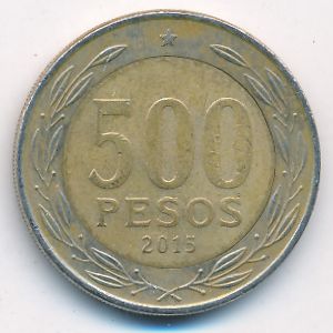 Chile, 500 pesos, 2015