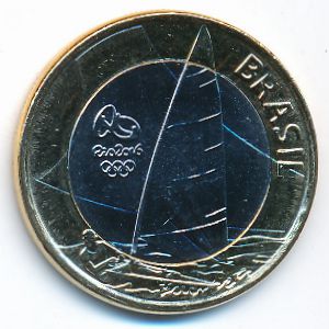 Brazil, 1 real, 2015