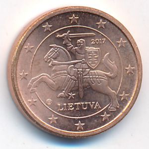 Литва, 1 евроцент (2017 г.)
