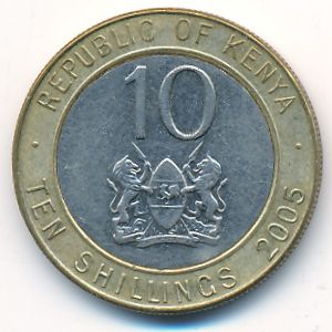 Kenya, 10 shillings, 2005