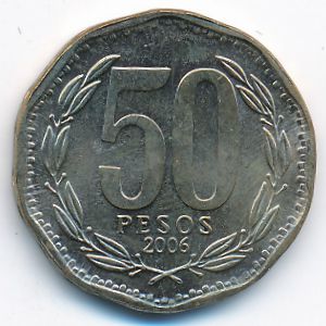 Chile, 50 pesos, 2006