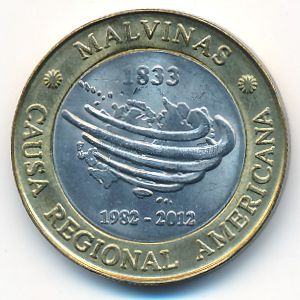 Аргентина, 2 песо (2012 г.)