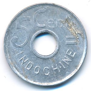 French Indo China, 5 cents, 1943