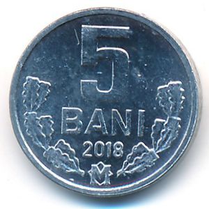 Moldova, 5 bani, 2018