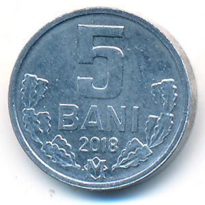 Moldova, 5 bani, 2018