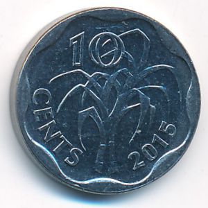 Swaziland, 10 cents, 2015