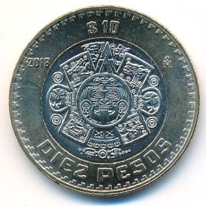 Мексика, 10 песо (2018 г.)
