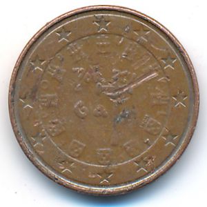 Португалия, 1 евроцент (2007 г.)