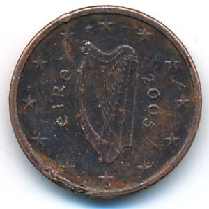 Ирландия, 1 евроцент (2005 г.)