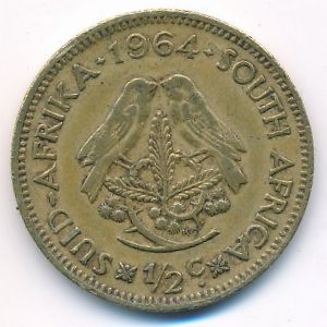 South Africa, 1/2 cent, 1964