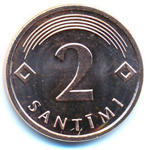 Латвия, 2 сантима (2009 г.)