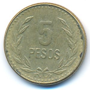 Колумбия, 5 песо (1993 г.)