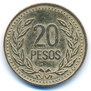 Колумбия, 20 песо (1991 г.)