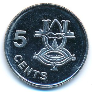 Соломоновы острова, 5 центов (2005 г.)
