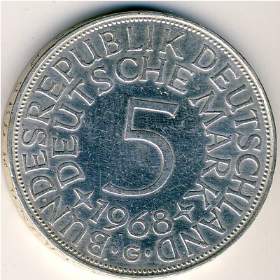 ФРГ, 5 марок (1968 г.)