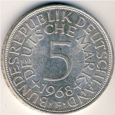 ФРГ, 5 марок (1968 г.)
