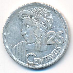 Guatemala, 25 centavos, 1959