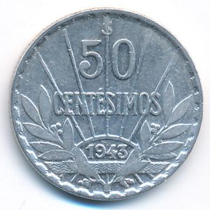 Уругвай, 50 сентесимо (1943 г.)