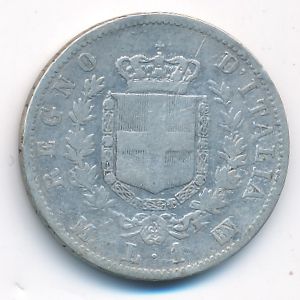 Италия, 1 лира (1863 г.)