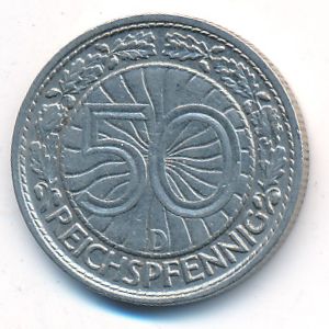 Веймарская республика, 50 рейхспфеннигов (1927 г.)