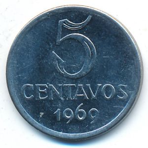 Бразилия, 5 сентаво (1969 г.)