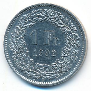 Швейцария, 1 франк (1992 г.)