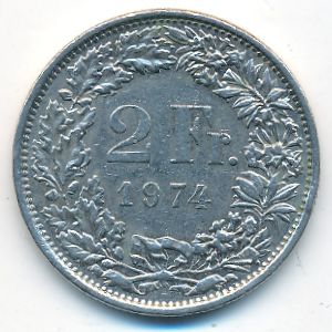 Швейцария, 2 франка (1974 г.)