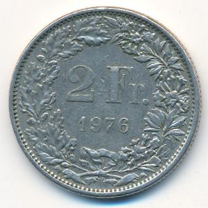 Швейцария, 2 франка (1976 г.)