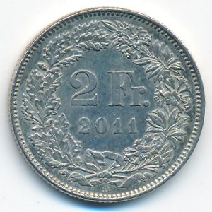 Switzerland, 2 francs, 2011