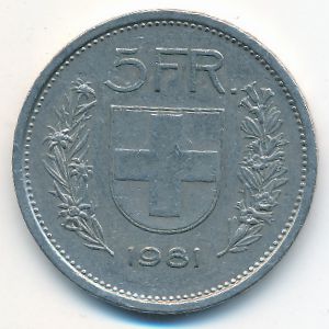Швейцария, 5 франков (1981 г.)