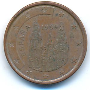 Spain, 1 euro cent, 1999